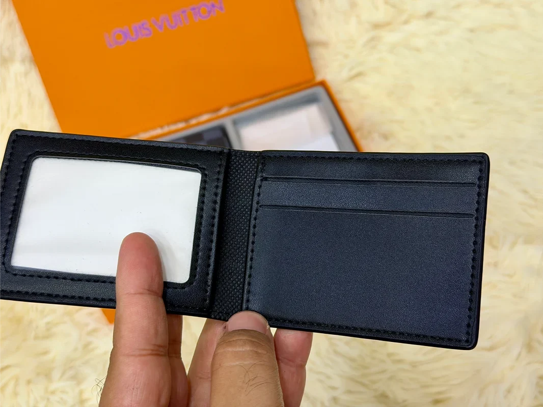 Louis Vuitton Blue Damier Pattern Wallet Gift Set with Card Holder & Keychain