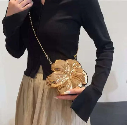 Metallic Flower Bag
