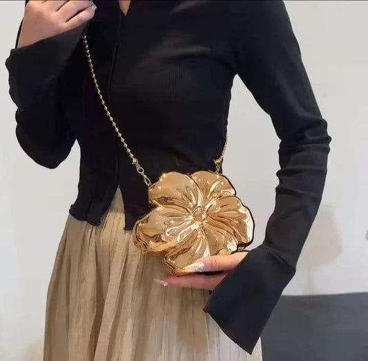 Metallic Flower Bag