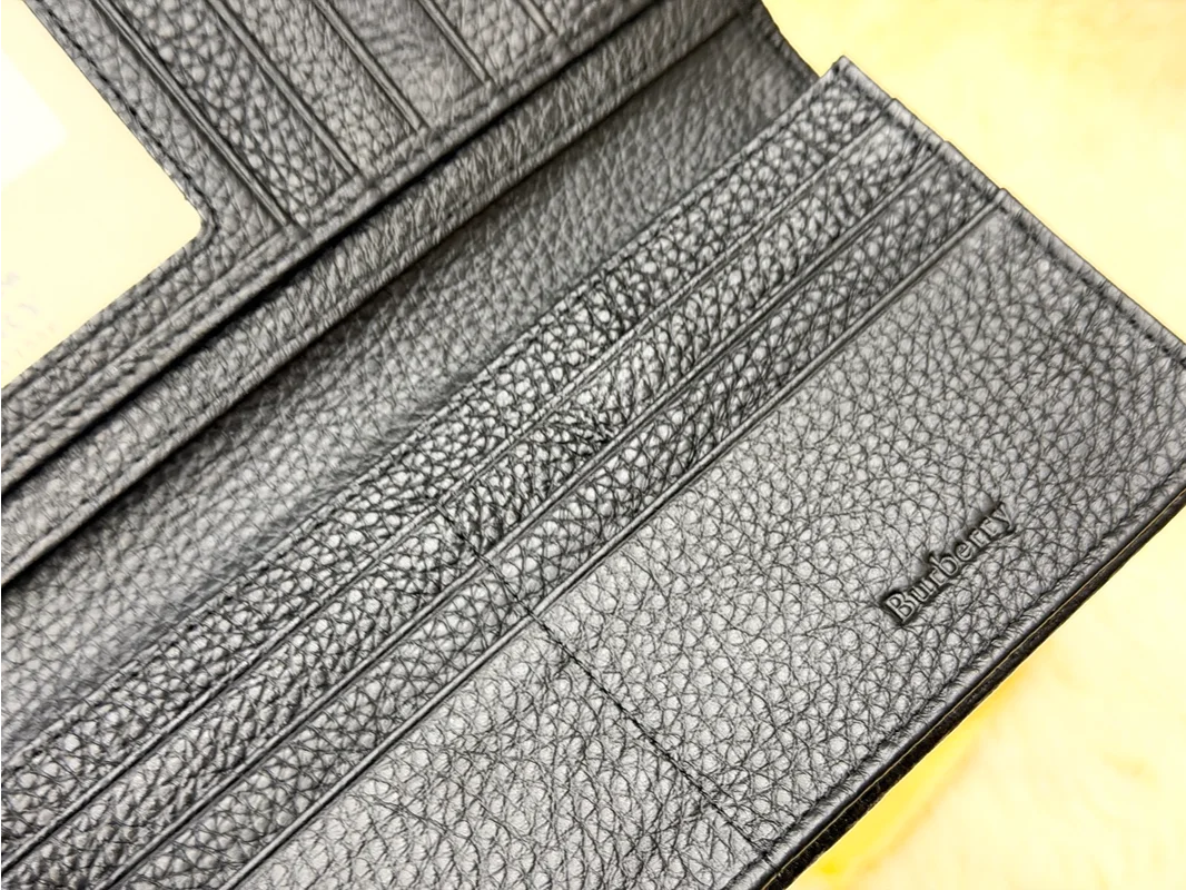 Burberry Black Embossed Pattern Long Wallet with Knight Logo