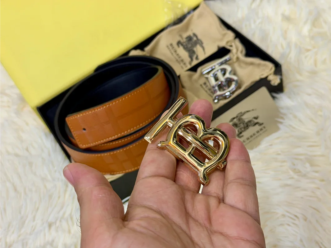 Burberry Brown Belt Gift Set with Interchangeable B Buckles