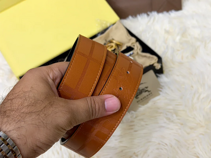 Burberry Brown Belt Gift Set with Interchangeable B Buckles