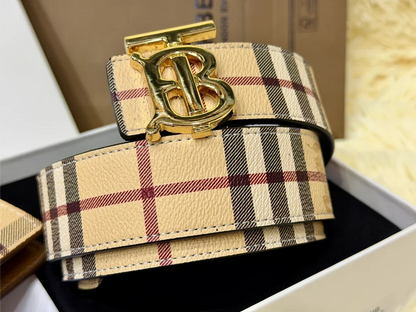 Burberry Check Belt & Wallet Gift Set with Signature B Buckle