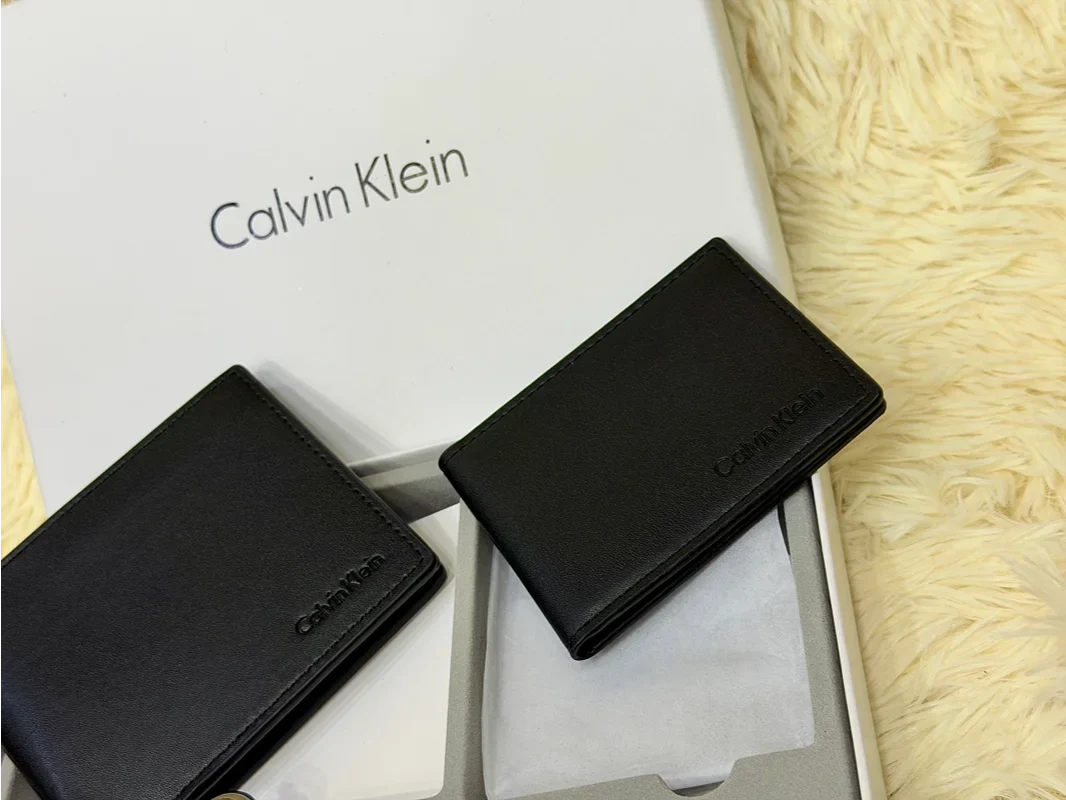 Calvin Klein Black Classic Wallet Gift Set with Card Holder & Keychain