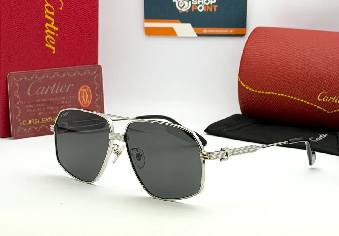 Cartier CTO270S Square Metal Frame Sunglasses