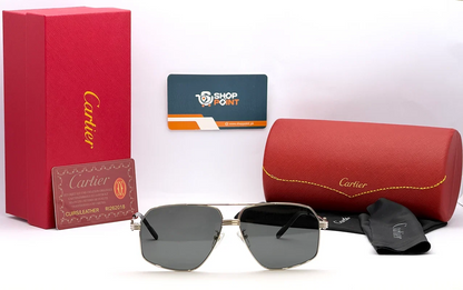 Cartier CTO270S Square Metal Frame Sunglasses