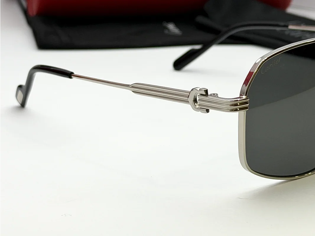 Cartier CTO270S Square Metal Frame Sunglasses