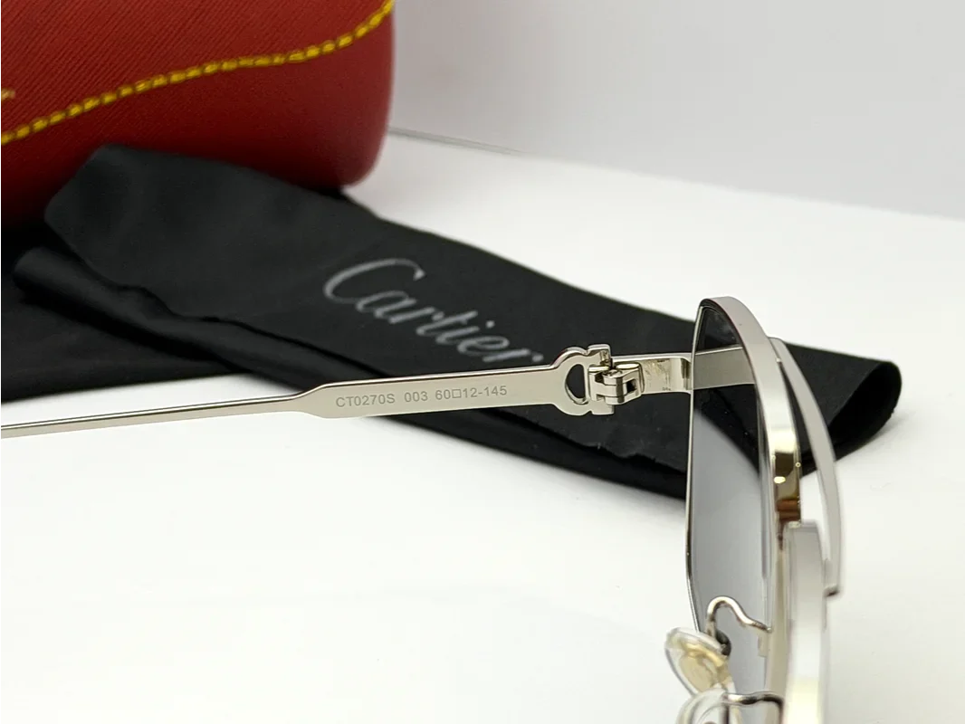Cartier CTO270S Square Metal Frame Sunglasses