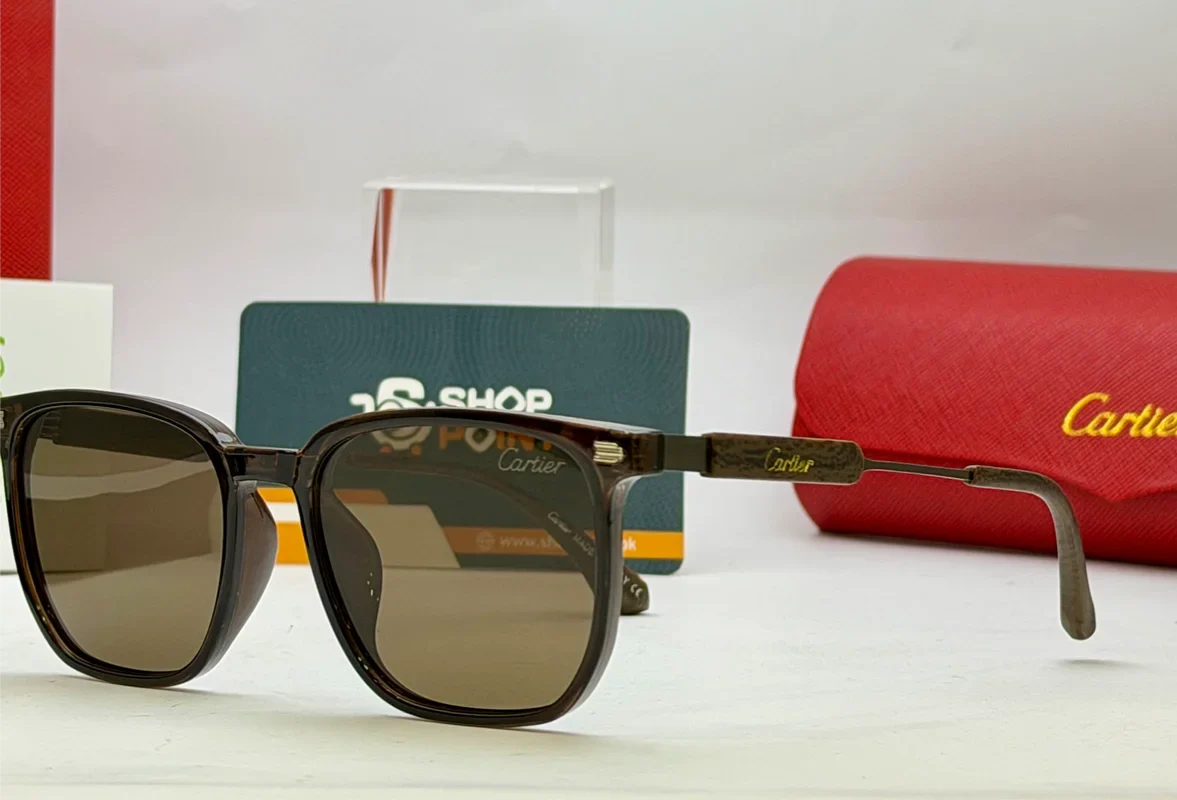 Cartier 4593 Brown Square Frame Sunglasses