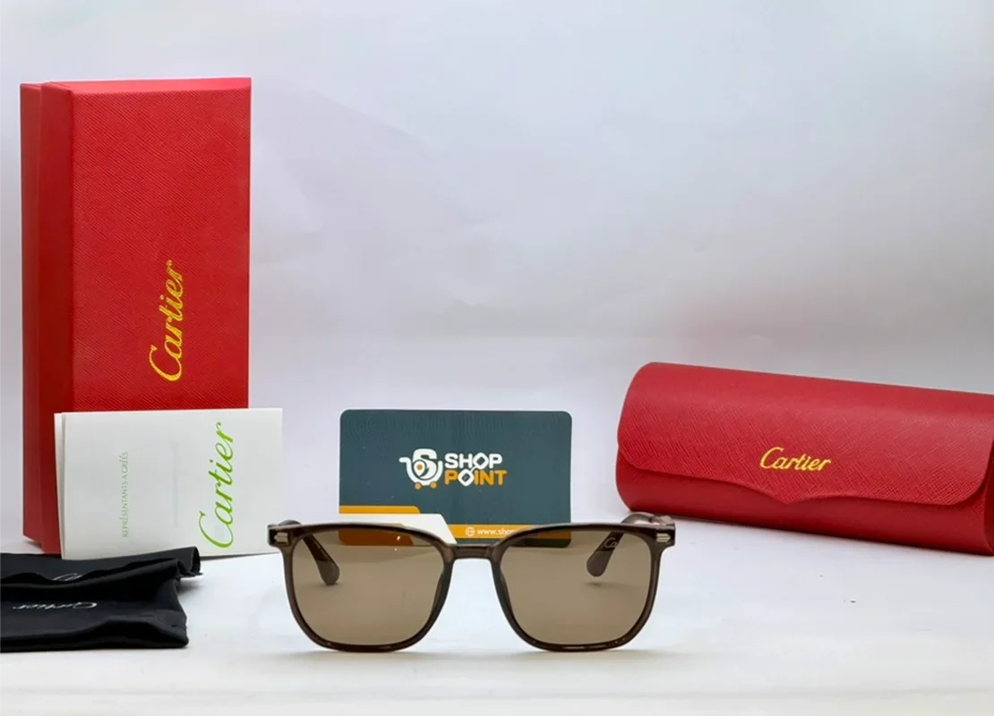 Cartier 4593 Brown Square Frame Sunglasses