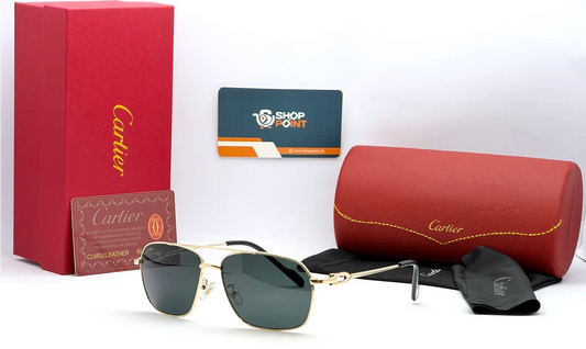 Cartier CTO378S Gold Frame Pilot Sunglasses