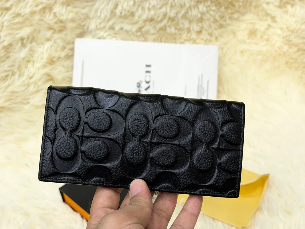 Coach Black Signature Embossed Long Wallet