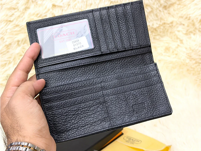 Coach Black Signature Embossed Long Wallet