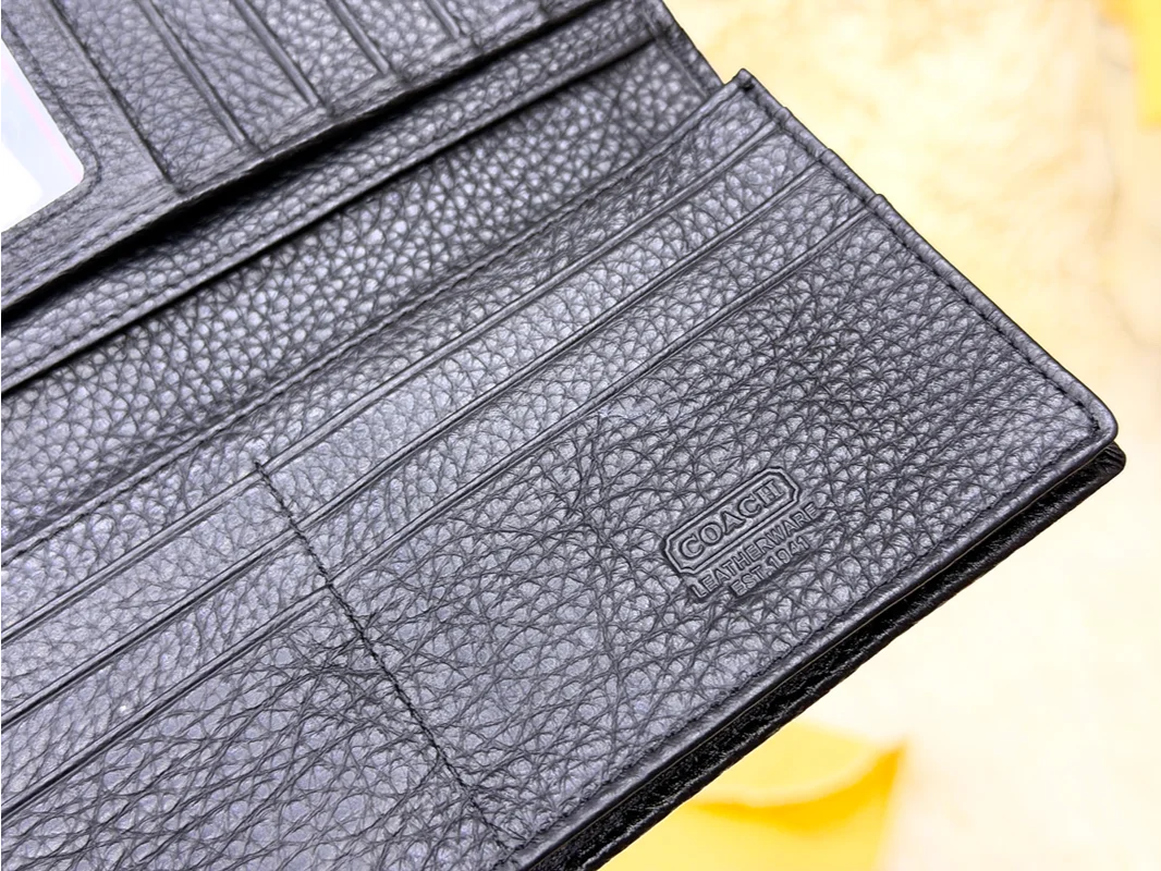 Coach Black Signature Embossed Long Wallet