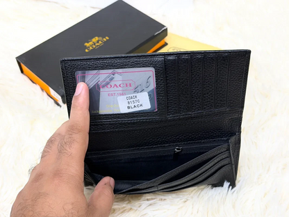 Coach Black Signature Embossed Long Wallet