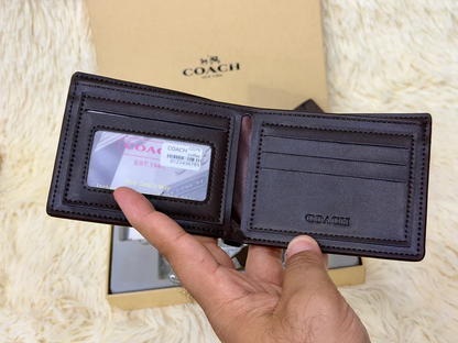 Coach Brown Signature Canvas Wallet Gift Set with Card Holder & Keychain