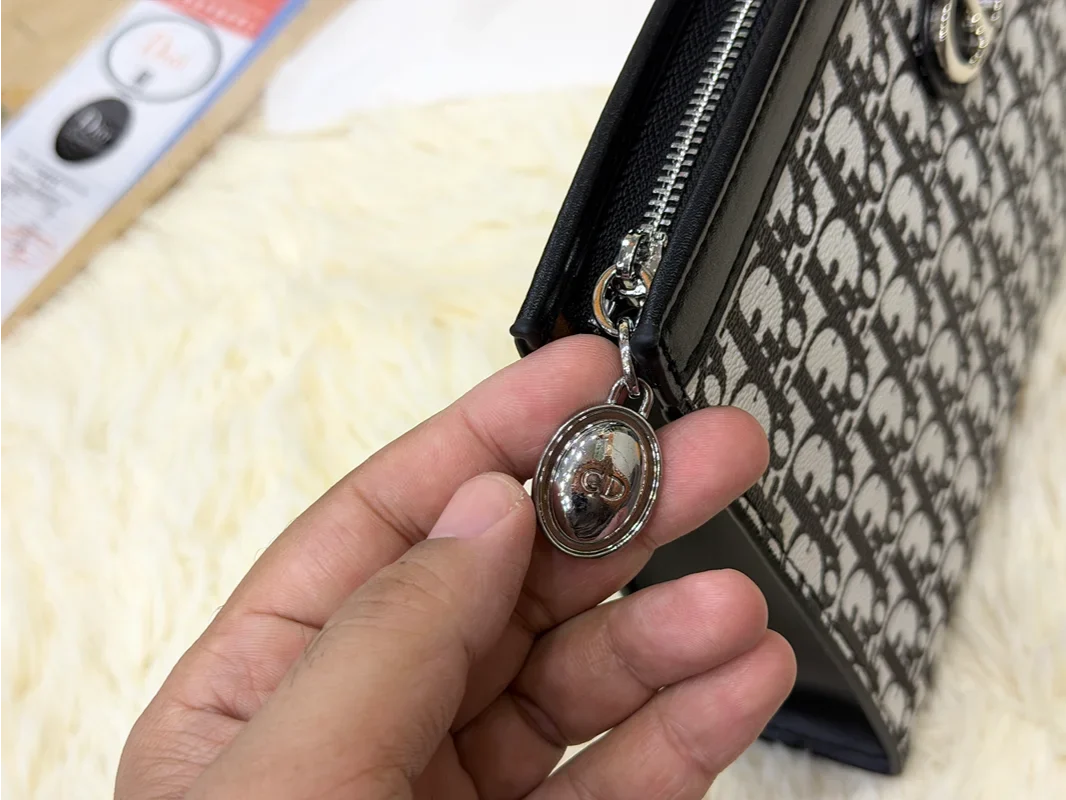 Dior Black & White Monogram Pattern Zip Pouch