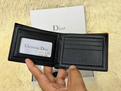 Dior Charcoal Monogram Wallet Gift Set with Card Holder & Keychain