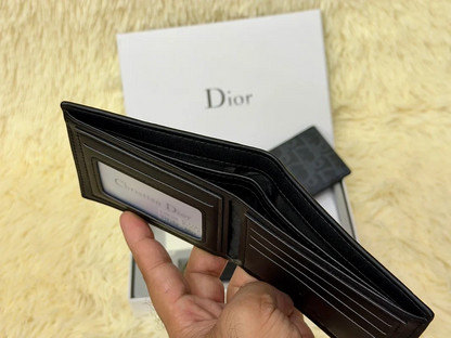 Dior Charcoal Monogram Wallet Gift Set with Card Holder & Keychain