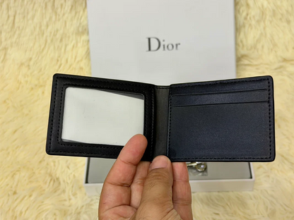 Dior Charcoal Monogram Wallet Gift Set with Card Holder & Keychain