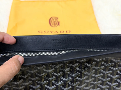 Goyard Black Monogram Wristlet Pouch with Adjustable Strap