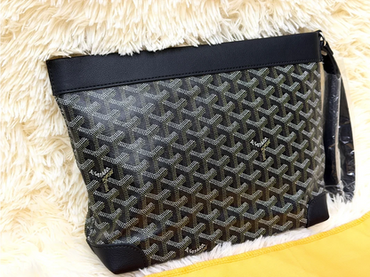 Goyard Black Monogram Wristlet Pouch with Adjustable Strap