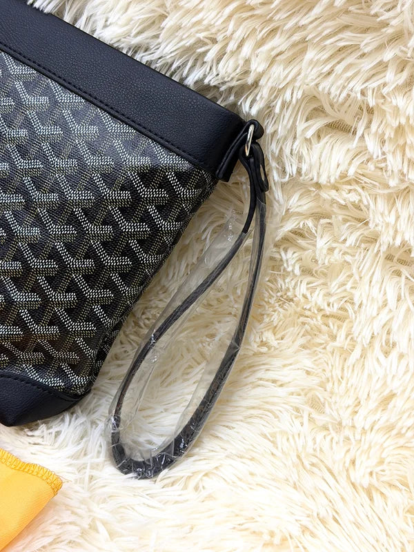 Goyard Black Monogram Wristlet Pouch with Adjustable Strap