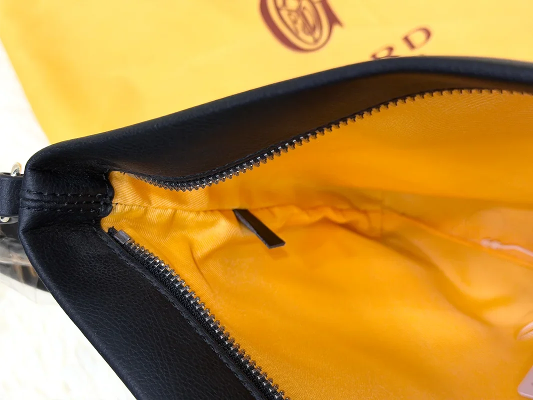 Goyard Black Monogram Wristlet Pouch with Adjustable Strap