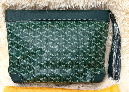Goyard Green Monogram Wristlet Pouch with Adjustable Strap