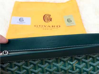Goyard Green Monogram Wristlet Pouch with Adjustable Strap