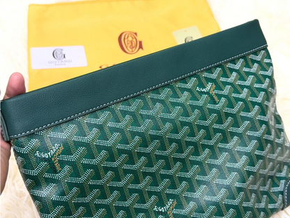 Goyard Green Monogram Wristlet Pouch with Adjustable Strap