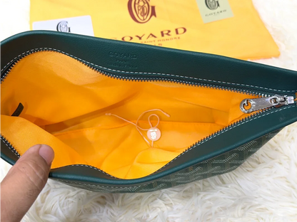 Goyard Green Monogram Wristlet Pouch with Adjustable Strap