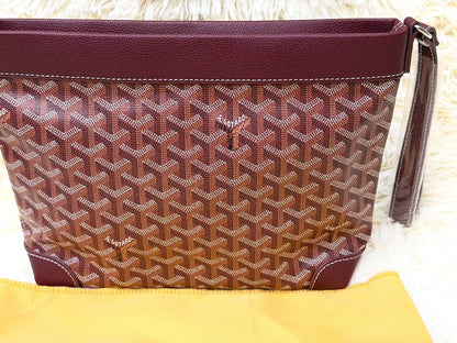 Goyard Marron Geometric Pattern Wristlet Pouch with Matching Strap