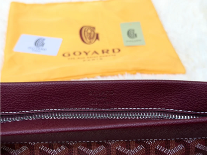 Goyard Marron Geometric Pattern Wristlet Pouch with Matching Strap