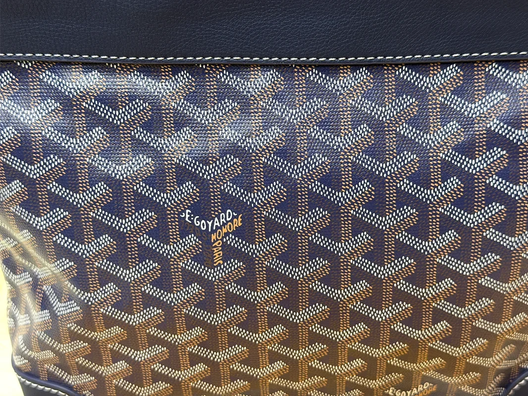 Goyard Midnight Blue Patterned Wristlet Pouch with Side Strap