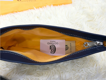 Goyard Midnight Blue Patterned Wristlet Pouch with Side Strap