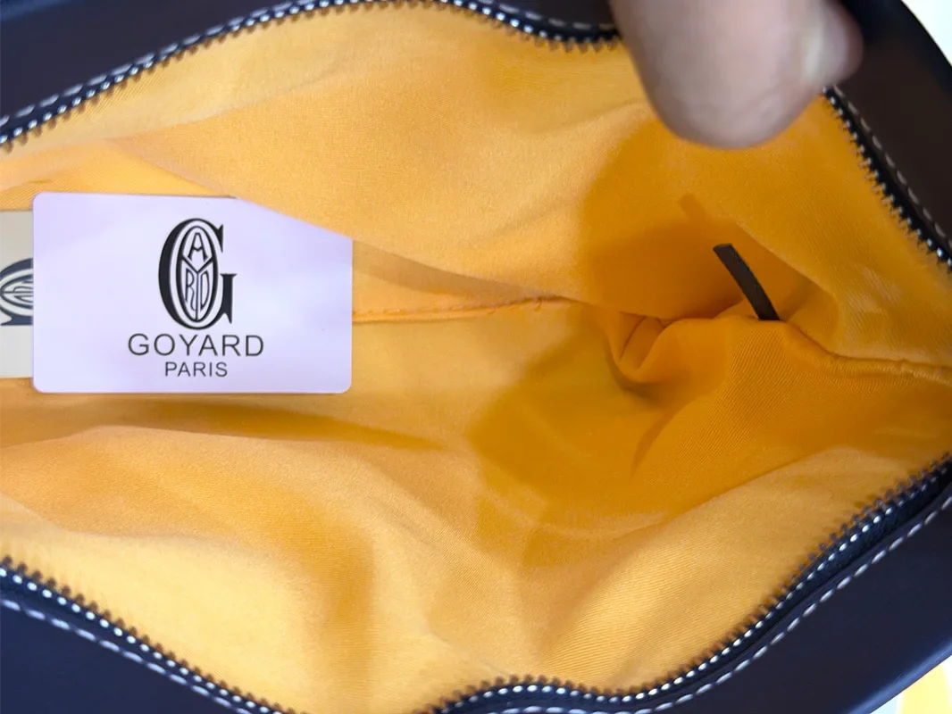 Goyard Midnight Blue Patterned Wristlet Pouch with Side Strap