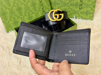 Gucci Black Belt Gift Set with Interchangeable GG Buckles