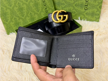 Gucci Black Belt Gift Set with Interchangeable GG Buckles