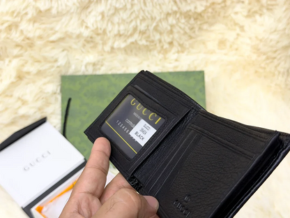 Gucci Black Diagonal Embossed GG Bifold Wallet