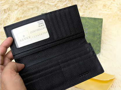 Gucci Black GG Logo Long Wallet