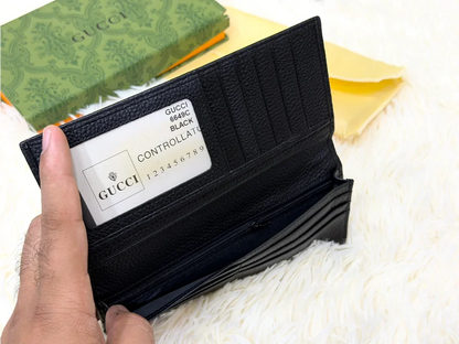 Gucci Black GG Logo Long Wallet