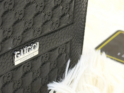 Gucci Black GG Monogram Bifold Wallet