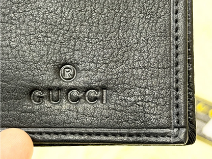 Gucci Black GG Monogram Bifold Wallet
