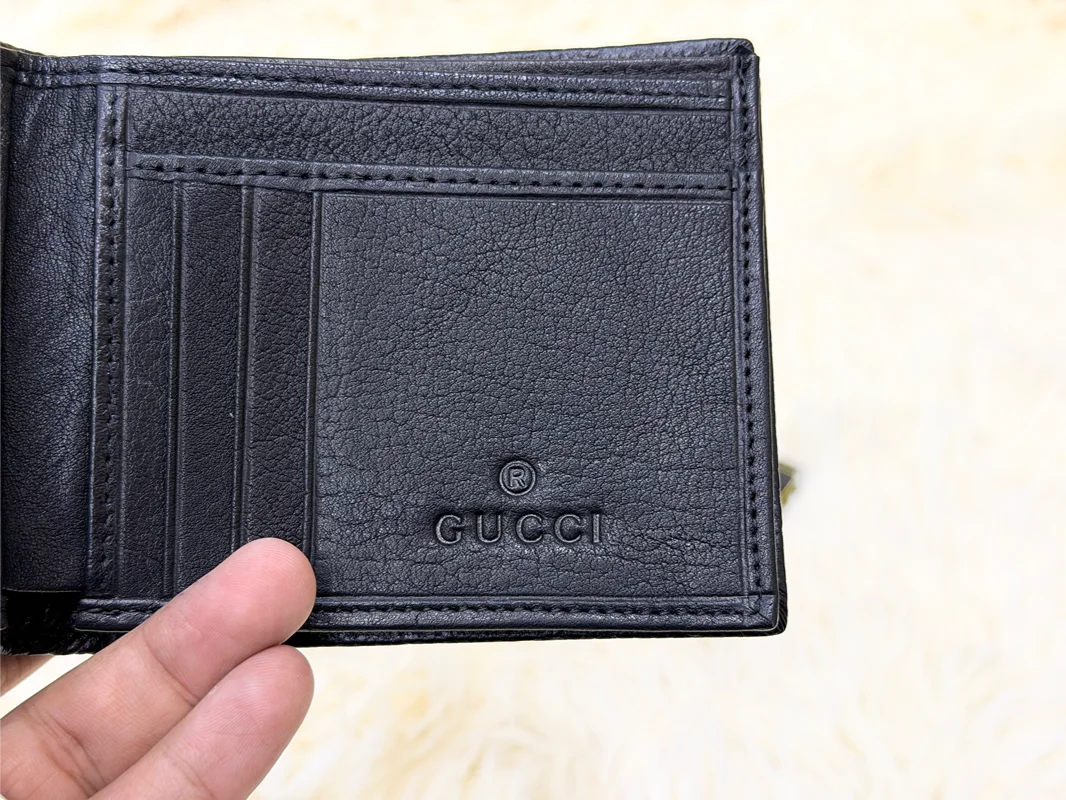 Gucci Black GG Monogram Bifold Wallet