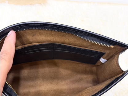 Gucci Black GG Monogram Double G Zip Pouch