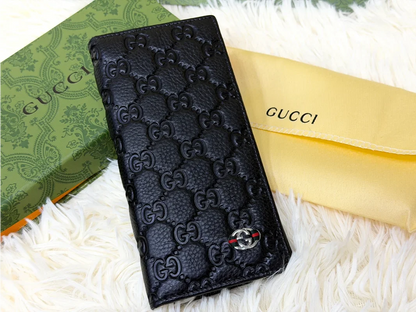 Gucci Black GG Monogram Long Wallet