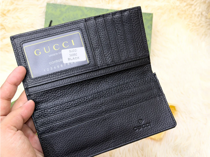 Gucci Black GG Monogram Long Wallet