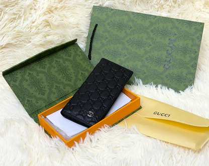 Gucci Black GG Monogram Long Wallet