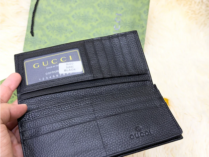 Gucci Black GG Monogram Long Wallet